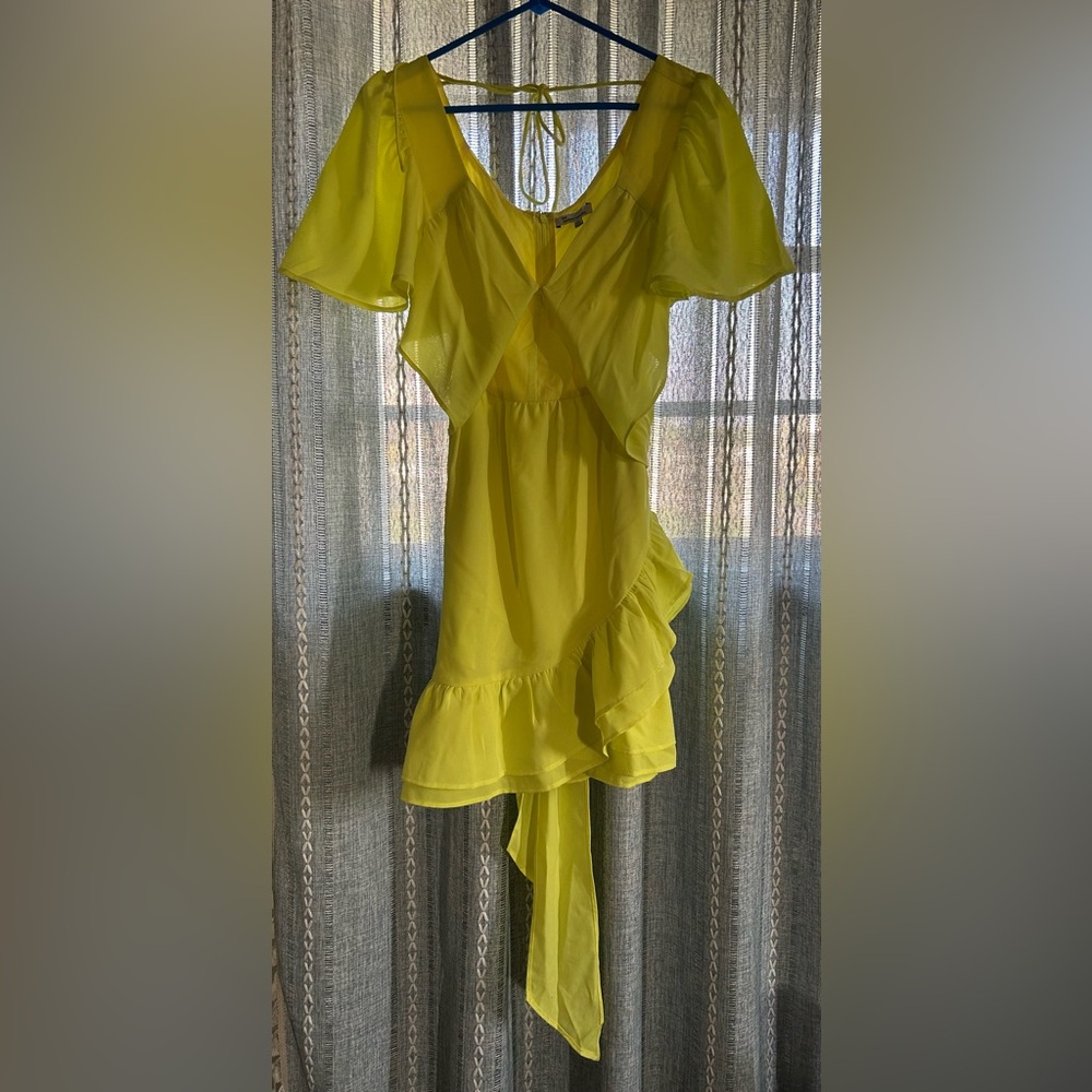 Women’s Yellow Ruffle Dress - Bright Summer Style